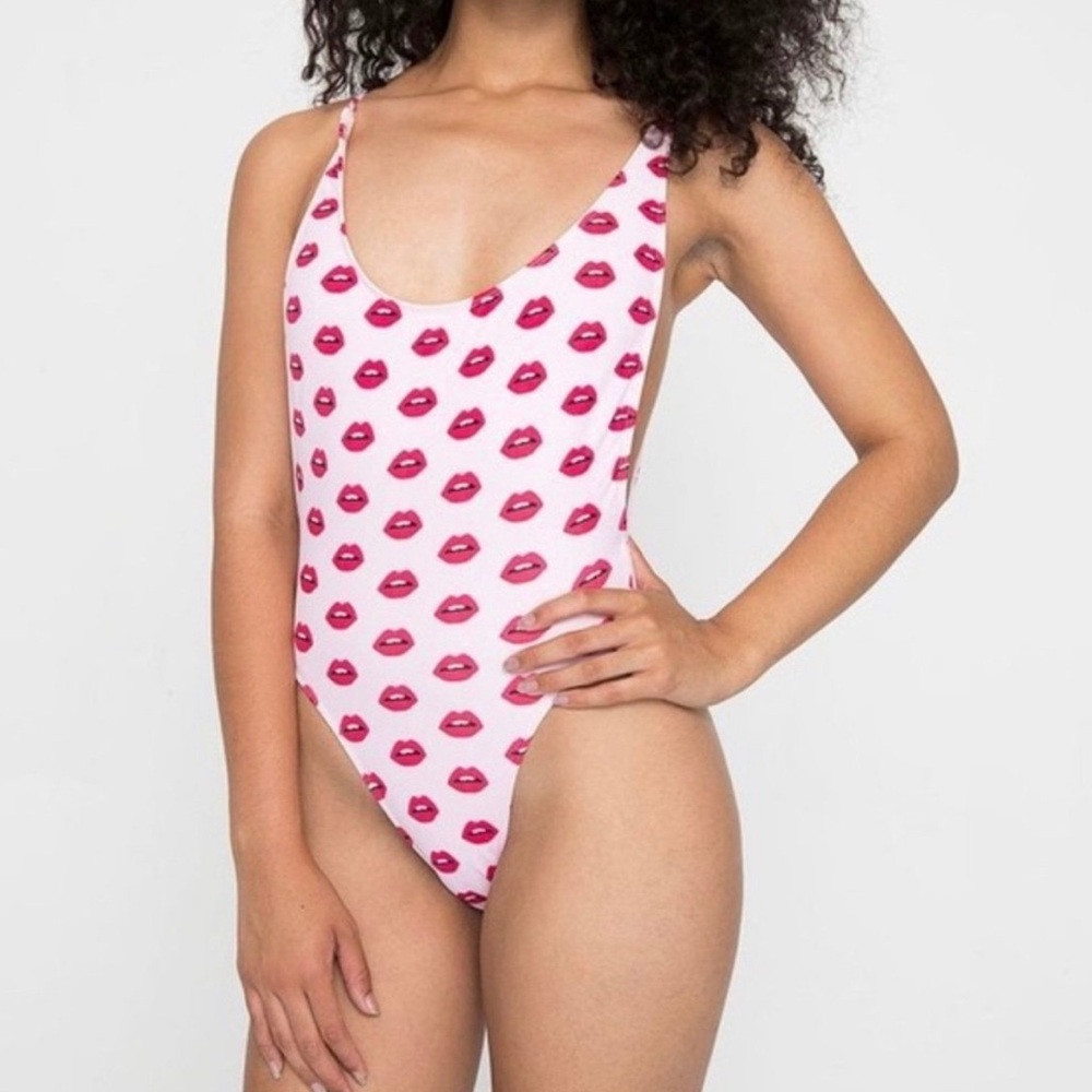 American Apparel Lip Print Swimsuit